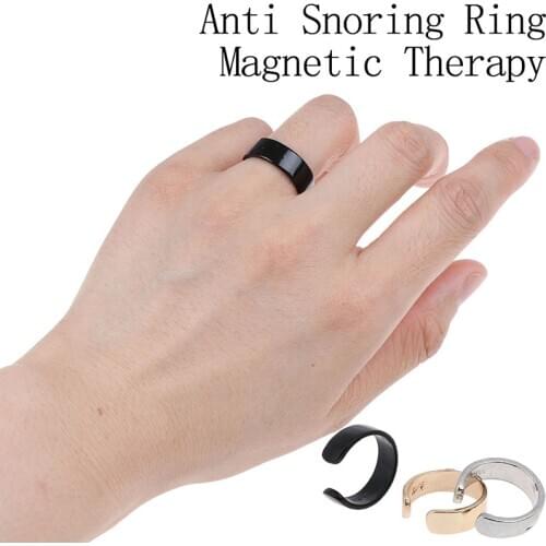NEW 1PCS Anti Snore Ring Titanium Alloy Treatment Reflexology Anti Snoring Apnea Sleeping Device Promotion Price 3 Colors