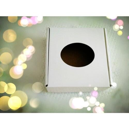 Wholesale Size 17*17*5.5cm Corrugated With Glossy Film White Paper Box PVC Window Box 100PCS/LOT