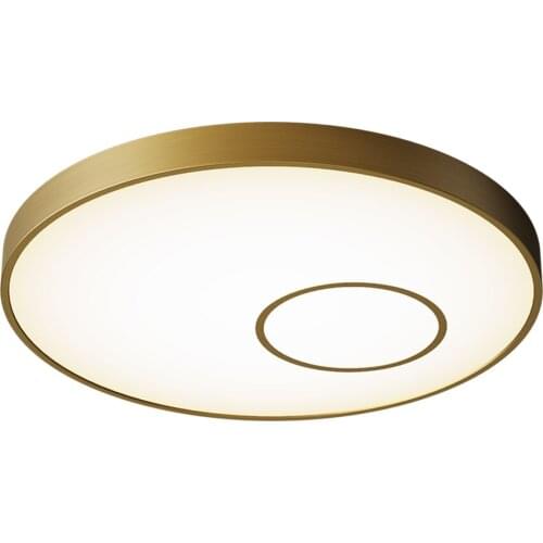 Full copper round three color change ceiling lights Nordic bedroom modern study lamp ultra-thin luxury ceiling lamps fixtures