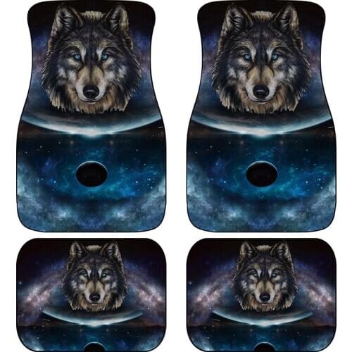Custom pad printing 3D car floor, wolf head, butterfly, national pattern, etc., interior style, anti slip front pet cover