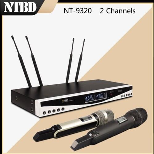 NTBD Karaoke Party Conference Wedding Home KTV Golden/Black Handheld NT-9320 Professional Dual Wireless Microphone System