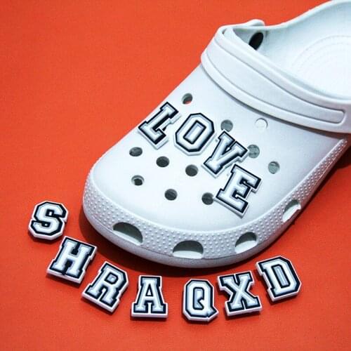 PVC Shoe Buckle Accessories DIY Combination English Alphabet Shoes Decoration Crocodile Bracelet Childrens Gift