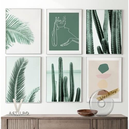 Botanical Leaf Photography Art Prints Poster Greenery Foliage Scandinavian Wall Stickers Line Drawing Canvas Painting Home Decor