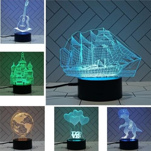 Novel Acrylic Colorful Decoration Night Light Kids Desktop Decor Lamp Gift Birthday Party Table Lamp Bedroom LED Decoration