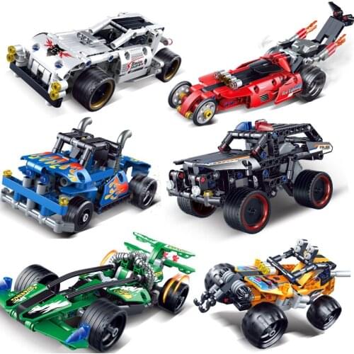 City Speed Champions Series Technical Vehicle Super Racers Supercar Racing Car Monstered Truck Model Building Block Brick Toys