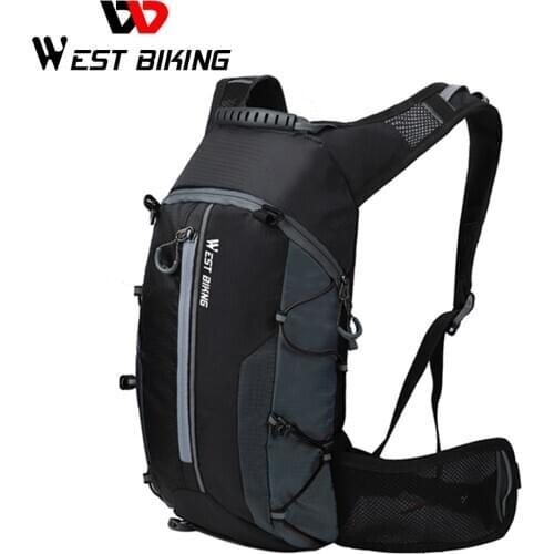 WEST BIKING 10L Folding Outdoor Sports Backpack MTB Road Bike Bicycle Waterproof Bag for Phone Travel Climbing Men Women Black