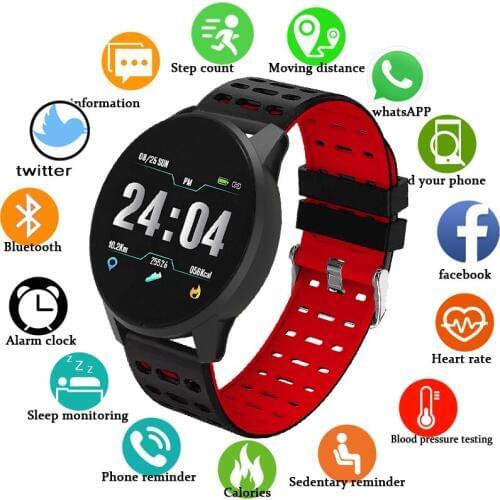 LIGE Smart Bracelet Sport Waterproof Fitness Bluetooth Connection Android ios Heart rate blood pressure monitor Pedometer Watch