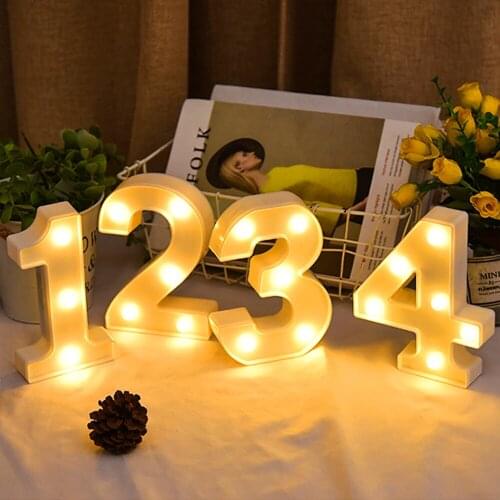 LED Number Letter Light Alphabet Sign Light Up Battery Standing Hanging Letters Sign Night Light for Wedding Birthday Decoration