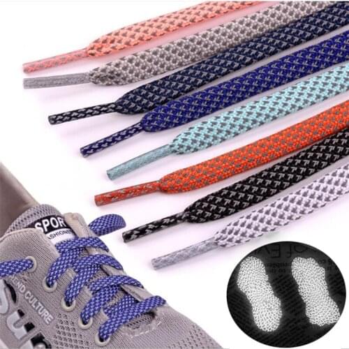 1Pair Reflective Flat Shoelaces Fluorescent Sneaker Shoestrings Sports Shoelace Running Shoes lace Adult children Shoelaces