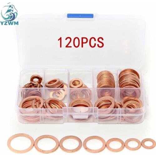 Cross border special for oil sealing ring combination M6-M20 red copper gasket combination 120pcs red copper gasket box