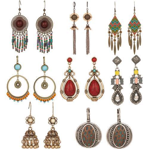 Statement earrings ethnic bell Geometric earrings For Women long tassel Hanging Dangle Earrings Water Drop Earing modern Jewelry