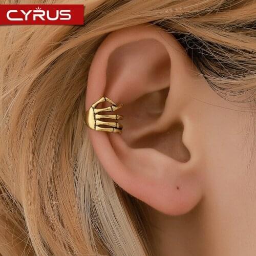 Punk 2019 Hand Spine Bone Ear Clip for Women Couple Earrings Simple Hollow Ear Bone Clip Statement Exaggerated Jewelry Mujer