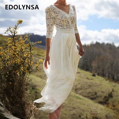 Vetement Femme 2021 Summer Dresses For Women Chiffon Beach Tunic Sexy Lace Hollow Out Transparent Maxi Robe Dress Plus Size N610