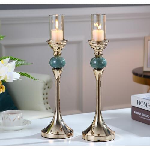 Golden Crystal Candle Holder Modern Wedding Luxury Tall Romantic Stand Candlestick Gold Decoracion Hogar Home Decoration QBA60ZT