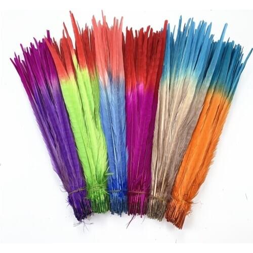 100Pcs/lot Two Colors Ringneck Pheasant Tail Feathers for Crafts 40-45cm/16-18" DIY Craft Pheasant Feather Decor Plumas Carnaval