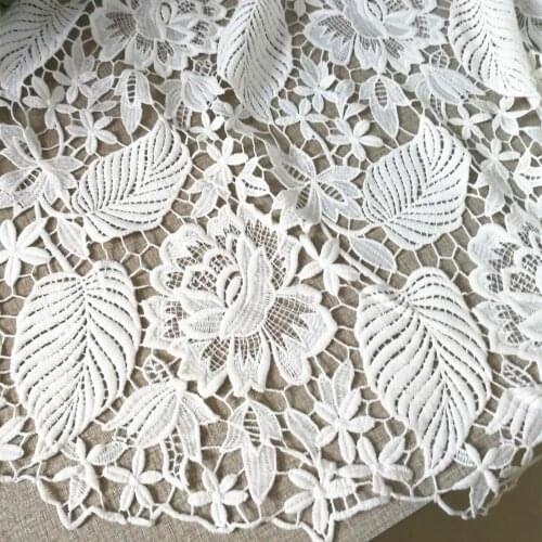 5Yards 2019 Latest African Laces White Color Embroidery Nigerian Wedding Lace Fabric New French Lace Fabric