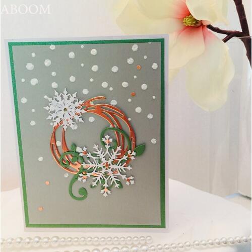 ABOOM New Snowflake Metal Cutting Dies For Scrapbooking Stencils DIY Album Cards Decoration Embossing Folder Die Cuts Molds