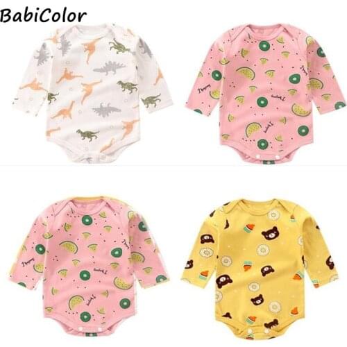 BabiColor New Baby Boys Bodysuit Long Sleeve Cotton Baby Boy Girl Clothes Newborn Body clothing Infantil Overalls White 3M-24M
