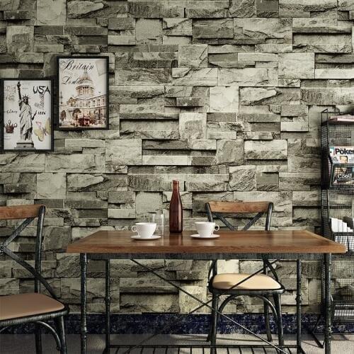 Beibehang papel de parede D three-dimensional simulation brick stone culture stone PVC waterproof wallpaper store bar fashion