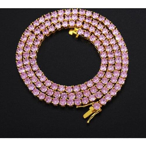 Iced Out Bling AAA Zircon 1 Row Tennis Chain Necklace Women Men Hip Hop Jewelry Black Women Jewelry