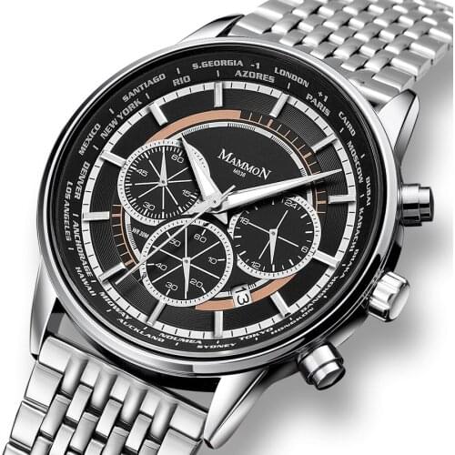 Men Watches Top Brand Luxury Stainless Steel Waterproof Three Eyes Calendar Quartz Watch Men Fashion Male Sport Military Watch