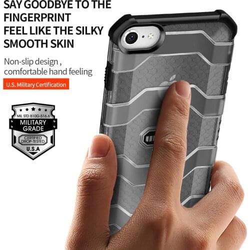 For Apple iPhone 8 7 Case Wlons Military Explorer Anti Falling Certification Case for iPhone 7 8 Full-Body Rugged Shield Cover