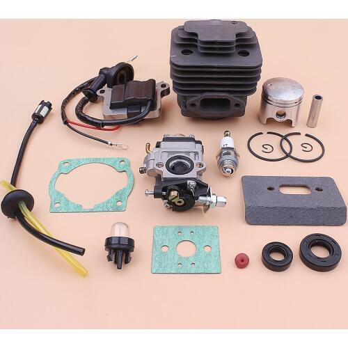 40mm Cylinder Carburetor Ignition Coil Piston Kit For 40-5 CG430 1E40F-5 Gasket Oil Seal Fuel Line Primer Bulb Trimmer