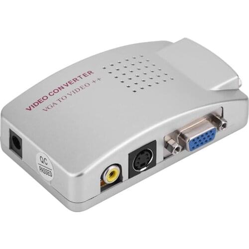 PC Laptop CCTV VGA to TV AV S-Video RCA Converter Adapter Box Composite for Computer Laptop PC