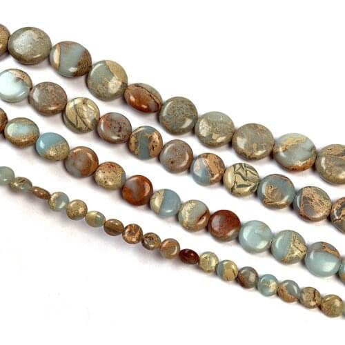 Natural ShouShan Stone Flat Circular Beads Shape for Jewelry Making DIY Necklace Bracelet Accessories Gift