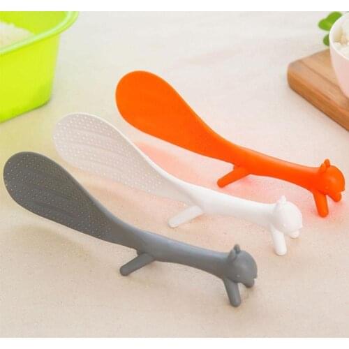 3 Colors PP Material Cartoon Squirrel Spoon Non Stick Spoon Ladle Accessories Tools Rice Paddle Meal Cooking Tool Kitchen L W9Q6