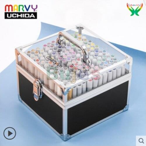 Original Japan MARVY Elastic soft headed marker 12/24/36 skin color 24/36/72/168 color Alcoholic ink marker drawing art supplies