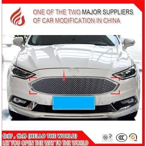 Stainless steel modification car front grille racing grills grill cover trim for Mondeo 2017
