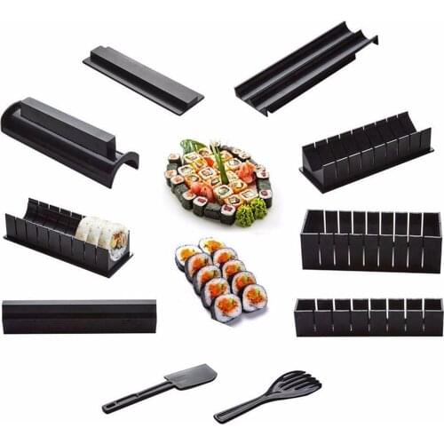 10Pcs/Set Sushi Maker Equipment Kit,Japanese Rice Ball Cake Roll Mold Sushi Multifunctional Mould Making Sushi Tools