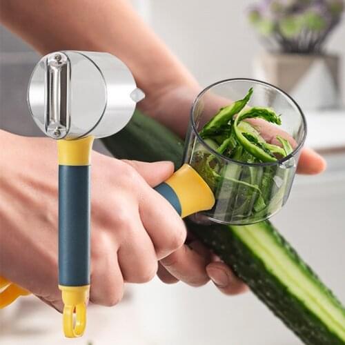 Stainless Steel Storage Peeling Knife With Barrel Vegetable Cucumber Fruit Potato Kitchen Accessories Kitchen Gadget