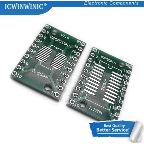 10piece TSSOP20 SSOP20 SOP20 to DIP20 Transfer Board DIP Pin Board Pitch Adapter In Stock