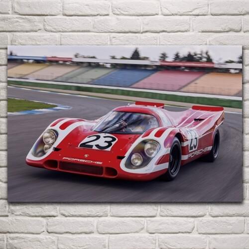 Awesome red 917 f1 class racing cars sport supercar vehicles living room home wall art decor wood frame fabric poster KP114