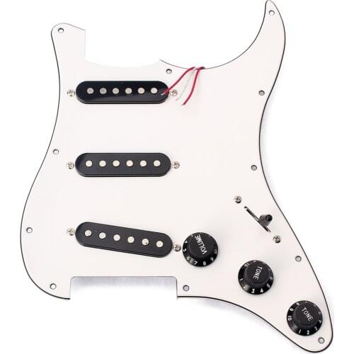 Durable White 3 Ply SSS Pre-loaded Pickups Anti-scratch Plate Pickguard for ST Electric Guitar Replacement Parts