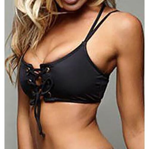 Sexy Women Splid Bikini Top Lace Up Strap Swimsuit Top For Women Push Up Padded Biquinis Feminino Tanga Maillot De Bain Femme