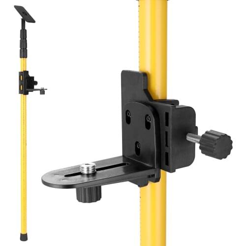 Telescopic Pole for Line Leveler Aluminum Alloy Adjustable Lift Extend Bracket Holder Stand Support for 1/4'' 5/8'' Laser Level