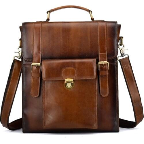 Vintage Multi-functional Genuine Leather Men Backpacks Male Messenger Women Backpack Female Natural Leather Schoolbag Backpacks