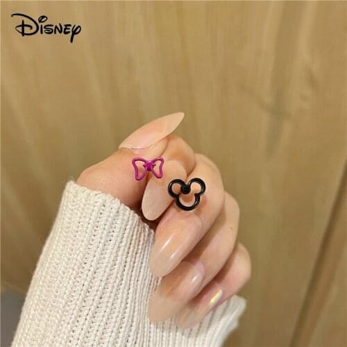 Disney Handmade Lovely Cartoon Mickey Drop Earrings for Women Girls Kids Birthday Gift Cute Animal Mouse Earring Black Female