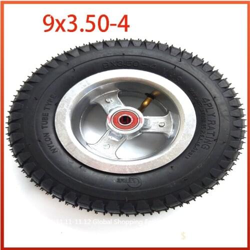 High Quality 9 Inch 9x3.50-4 Tube Tire Wheel Fits Scooter Skateboard Pocket Bike Electric Tricycle 9*3.50-4 Tyre Wheel Parts