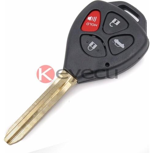 KEYECU Replacement Remote Key Shell Case 4 Button for Toyota Camry RAV4 Avalon Matrix Venza Yaris Uncut TOY43 Blade