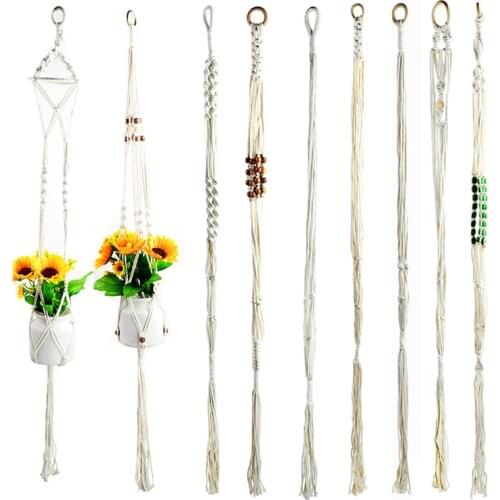100cm Cotton Rope Macrame Plant Hanger Flower Pot Lifter Holder for Home Decor Balcony Hanging Decorations Gardening Supplies