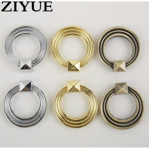 2PCS/Lot Vintage Alloy Ring Furniture Knobs Round Pull Handle Cabinet Drawer Dresser Closet Pull Handle Kitchen Accessories