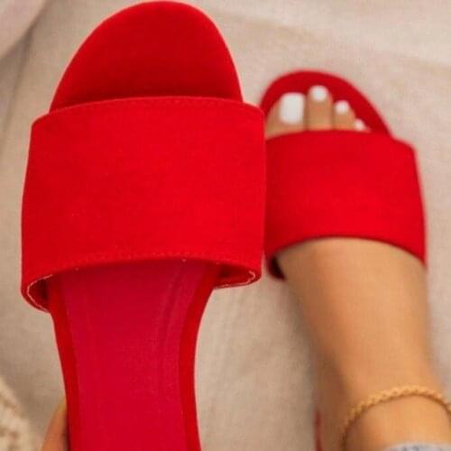 2021 Summer New Womens Shoes Flat Slippers Solid Color Slippers Outdoor Beach Womens Shoes Fashion Open Toe Plus Size 43