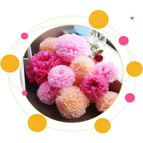 30 Colors 300 pcs 6" 15CM Tissue Paper Pom Poms Decorative Flower Balls Wedding Party Home Decoration paper garland lantern