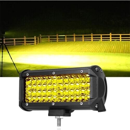 3000k led bar off road 4x4 12v 24v car work light 144w 7'' led fog lights worklight bar for suv atv rv uaz boat truck tractor