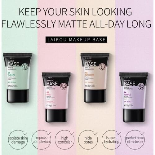 4 Colors Face Makeup Base Concealer Liquid Foundation Whitening Primer Oil Control Soft BB Cream Waterproof Pre-makeup TSLM1
