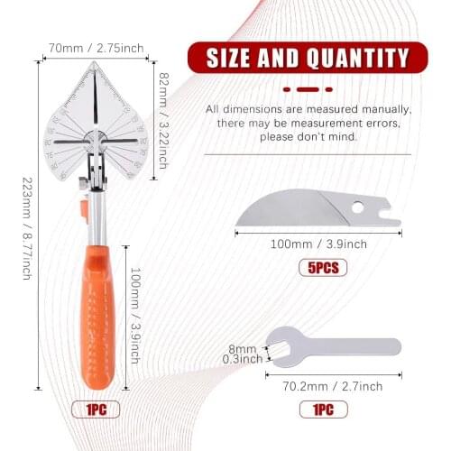 45 degree 90 degree edge angle scissors/multifunction angle scissors/wire slot cutter with 5 Replacement Blades and Spanner